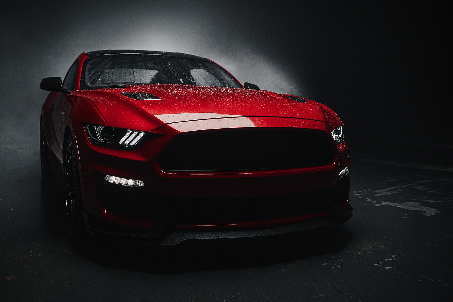 GenTek Red sports car on a dark background